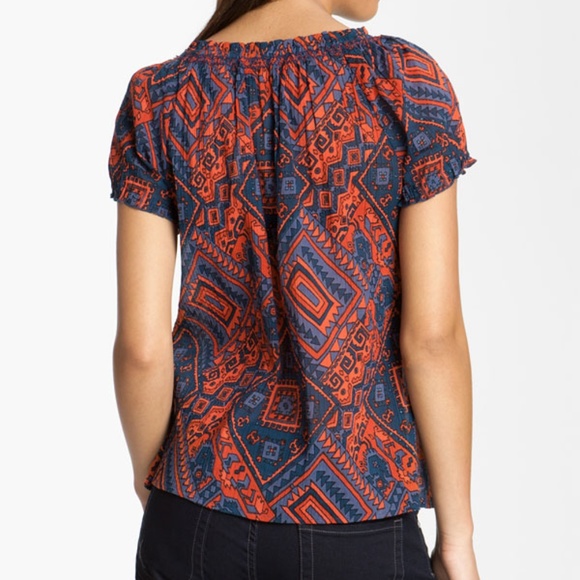 NWT Lucky Brand Short Sleeve Blouse Top - Picture 2 of 5